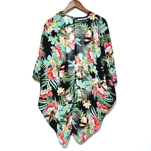 Kaktus Cover Up Floral Tropical Women's Size L Boho Beachy - Picture 2 of 4